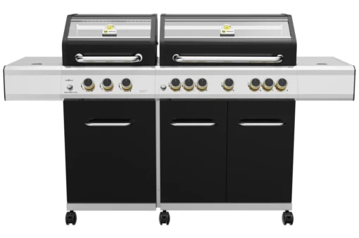 Grillfürst G750G Borussia Dortmund Edition 7-Brenner Doppelkammer - Gasgrill Mit Hochtemperaturbrenner, Seitenkocher, Heckbrenner Und Gusseisen Roste -Outdoor Grill Verkauf G750G BVB Gasgrill Doppelkammer Grill