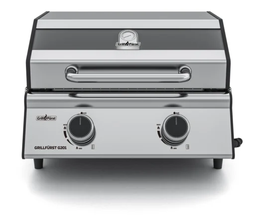 Grillfürst G201E 2-Brenner Gasgrill Portabel V2 - Campinggrill / Balkongrill 50mbar - Inkl. Untergestell -Outdoor Grill Verkauf Grillfuerst G201 Gasgrill Balkongrill 1