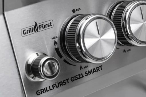 Grillfürst G521G Smart Grill - Mit Automatischer Temperatursteuerung, Hochtemperaturbrenner, Heckbrenner Und Gusseisen Rosten -Outdoor Grill Verkauf Grillfuerst G521E Smart Grill Bedienblende