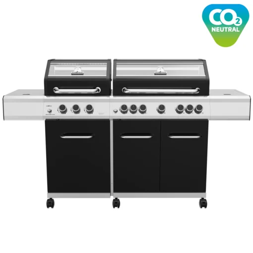 Grillfürst G750G 7-Brenner Doppelkammer - Gasgrill Mit Hochtemperaturbrenner, Seitenkocher, Heckbrenner Und Gusseisen Rosten -Outdoor Grill Verkauf Grillfuerst Gasgrill G750G CO2 neutral