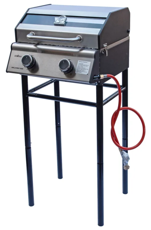 Grillfürst G201E 2-Brenner Gasgrill Portabel V2 - Campinggrill / Balkongrill 50mbar - Inkl. Untergestell -Outdoor Grill Verkauf Grillfuerst Untergestell G201